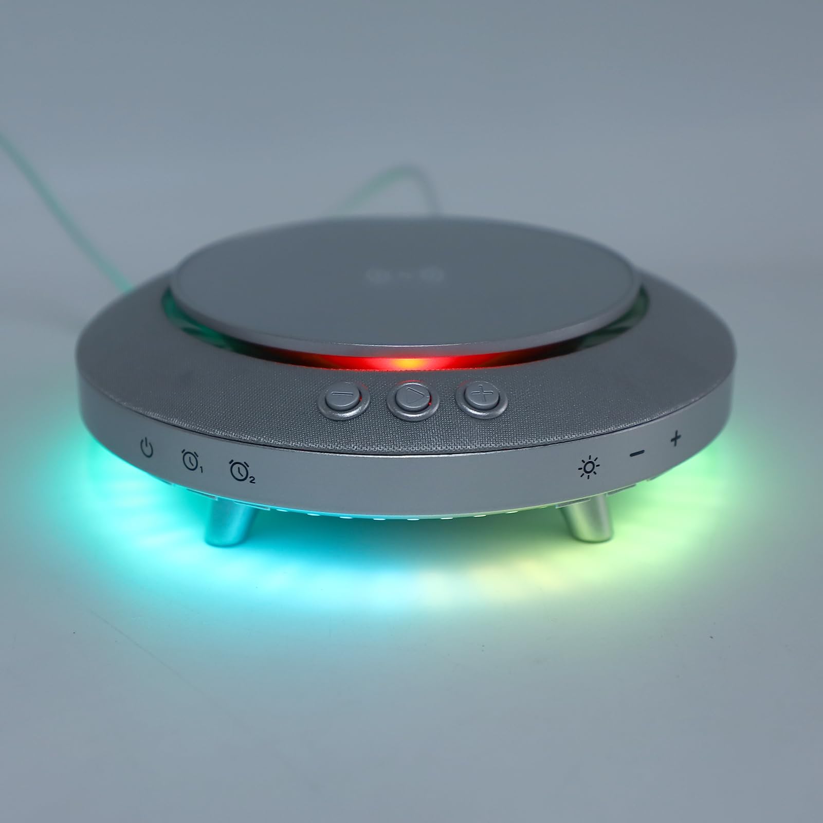 RiToEasysports Altoparlante Wireless, Luce Notturna a LED e Altoparlante Bluetooth con Audio Surround a 360° con Ricarica Wireless per Casa e Ufficio