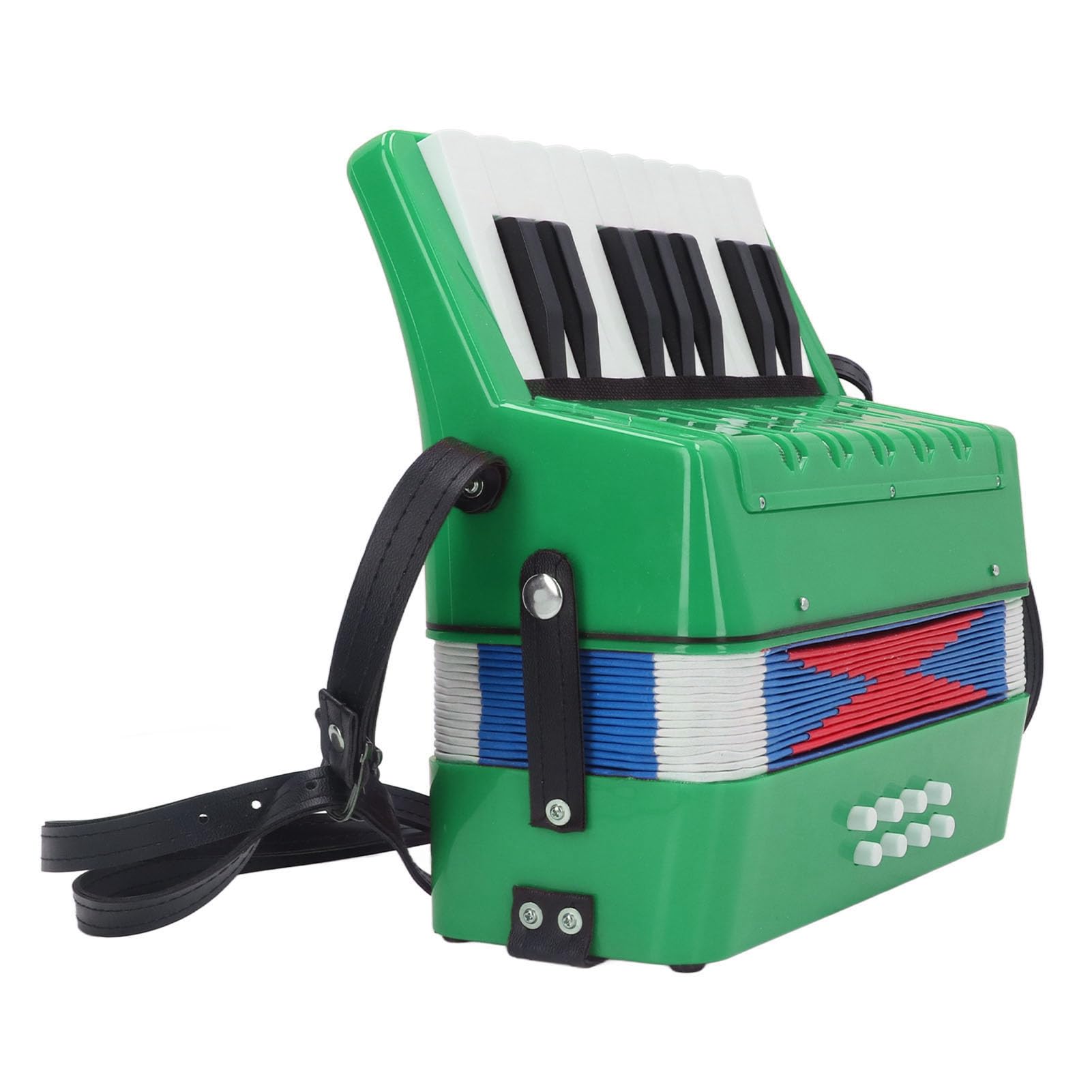 Fisarmonica a Piano ABS 17 Tasti Ideale per Bambini Principianti con Manuale Utente e Spartito Musicale (GREEN)