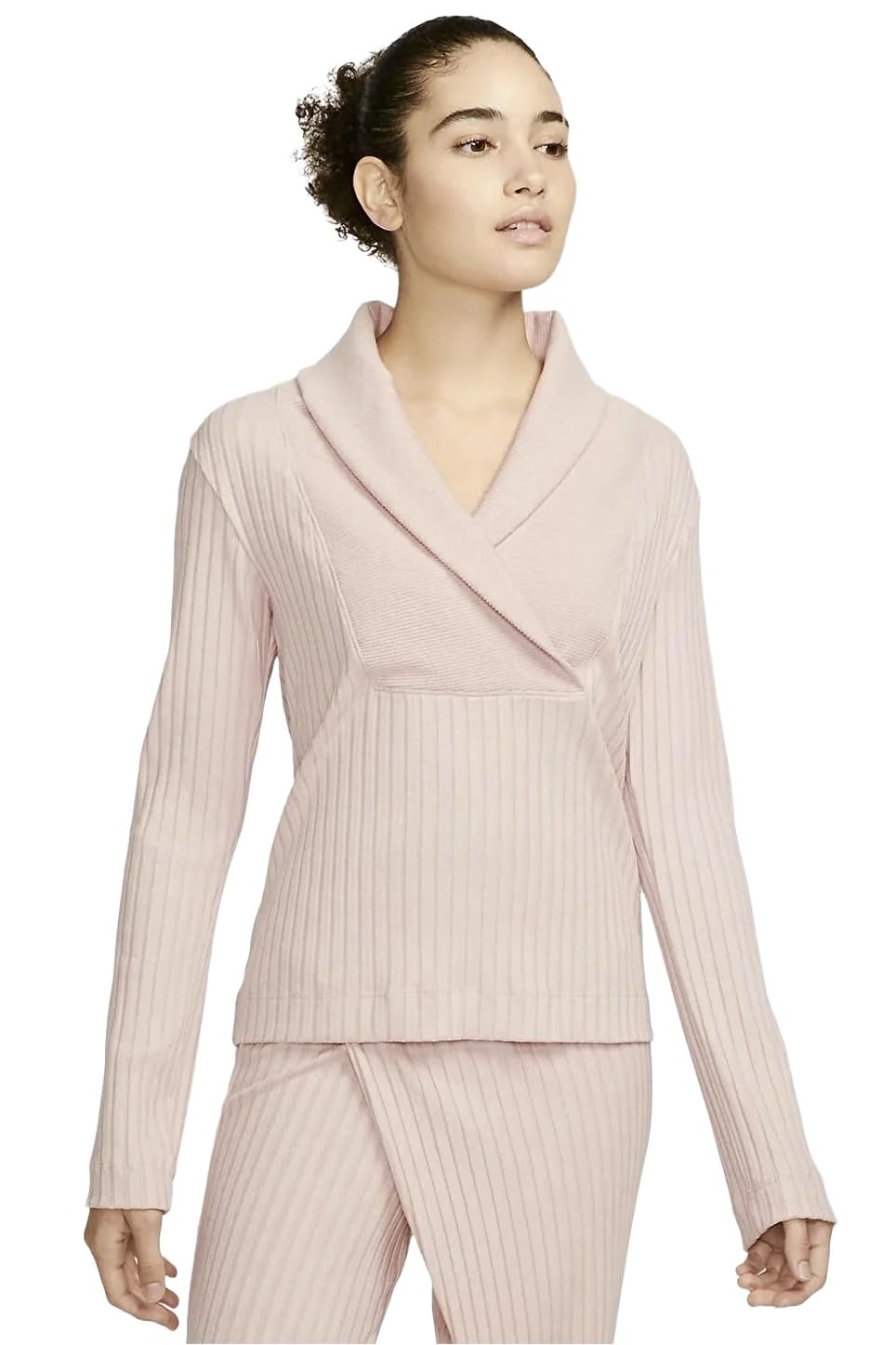 Nike Women's Yoga Luxe Fuzzy Ribbed CoverUp Top, LIGHT PINK, SMALL at  Amazon Women's Clothing store