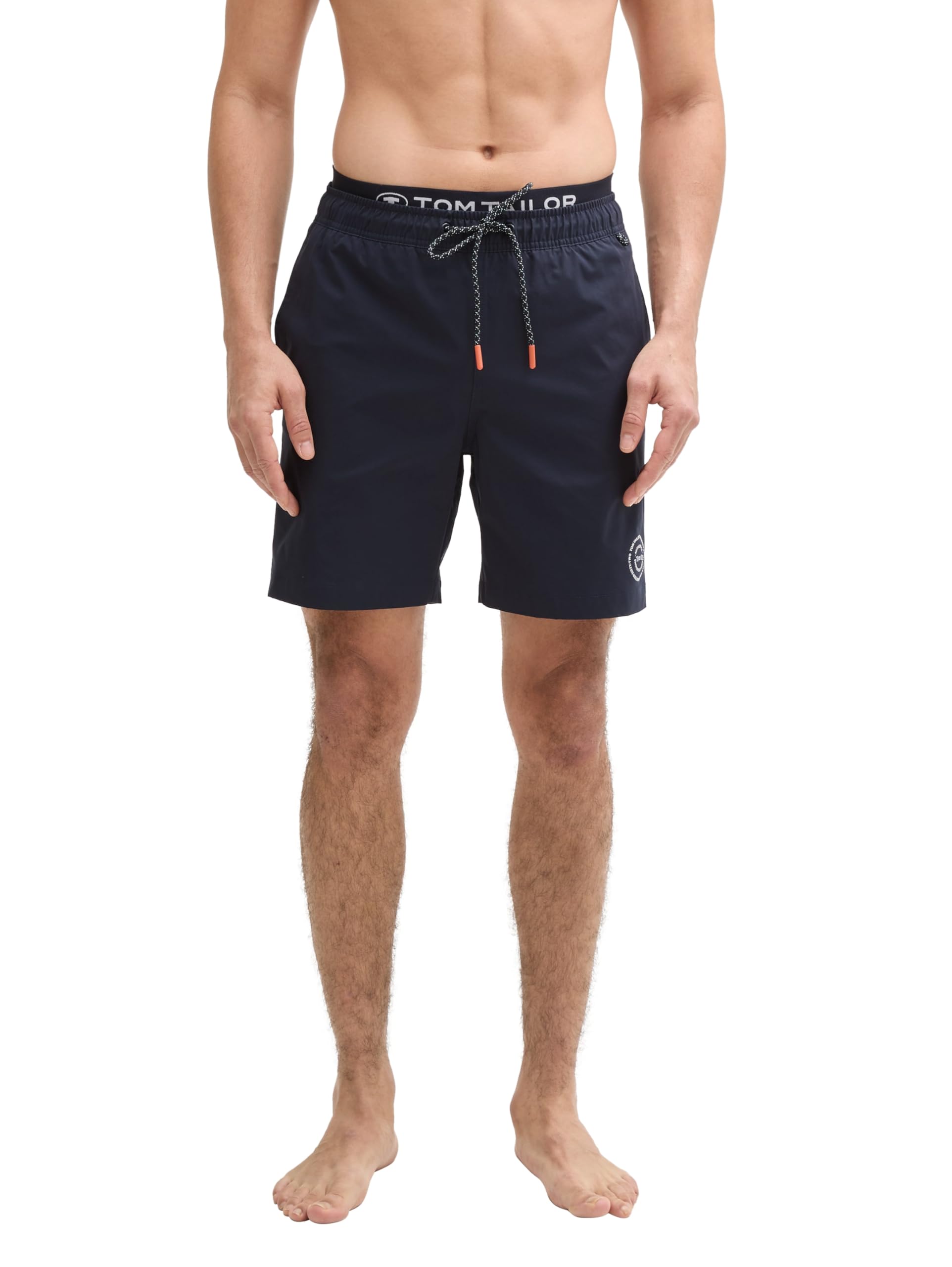 TOM TAILOR Men's Swimming Shorts with Elastic Logo Waistband
