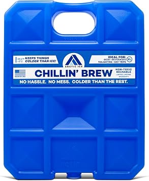 Arctic Ice Chillin Brew Series Long Lasting Reusable Ice Pack - Freezes at 28 Fahrenheit - Designed to Keep Beverages Colder Than Ice