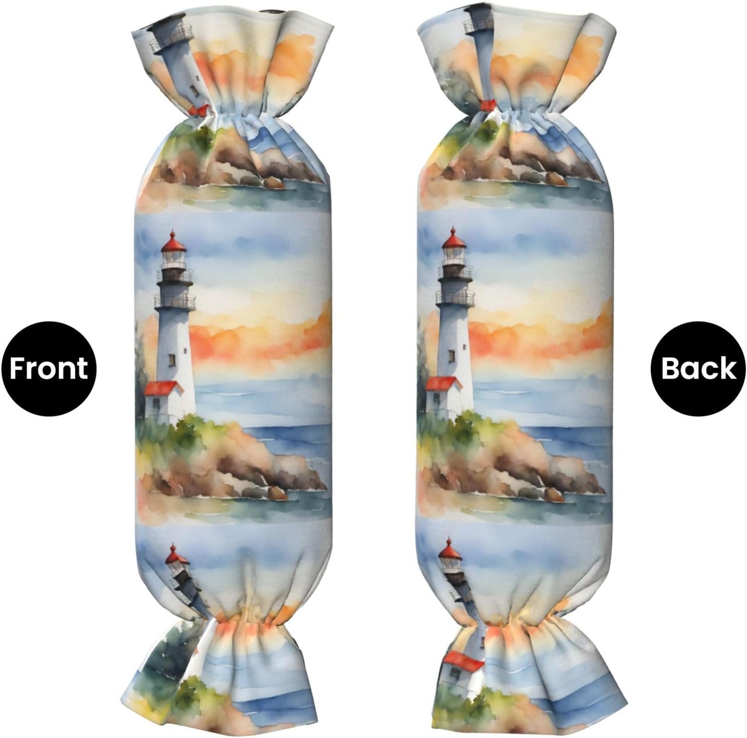 Lighthouse Print Candy Cylindrical Pillow Round Bolster Pillows Versatile Use Decor Bedroom Travel
