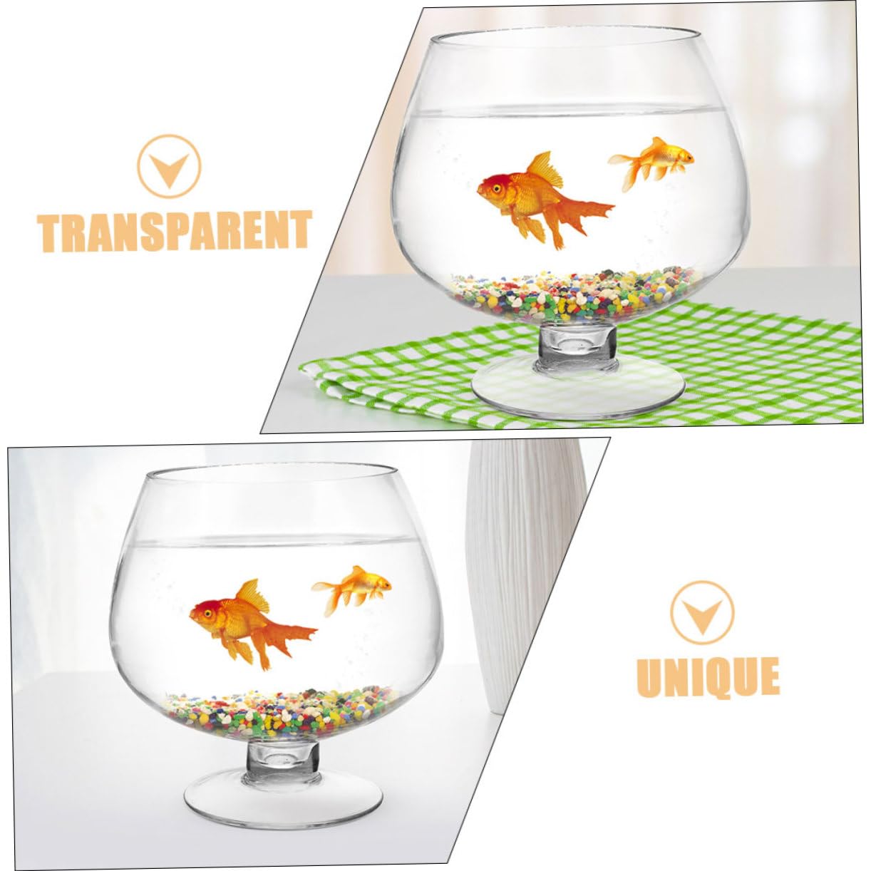2pezzi Vasca Trasparente Per Pesci Rosso Acquario Da Tavolo Accessori Per Acquario Vasca Decorativa Per Pesci Betta Multifunzione