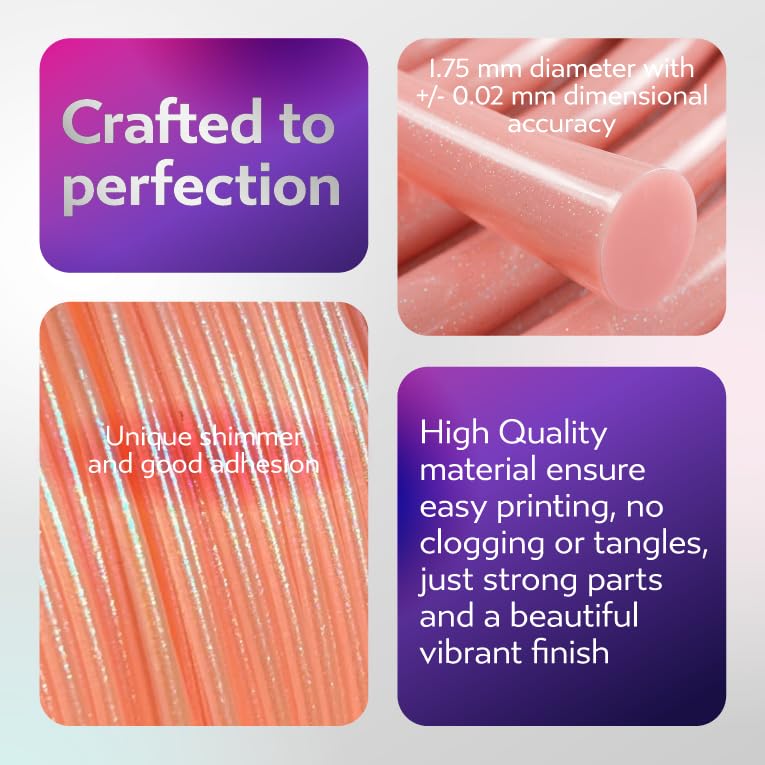 Image of Cookiecad PLA Filament Iridescent Glitter, Pale Pink Elixir, 1.75mm 1kg