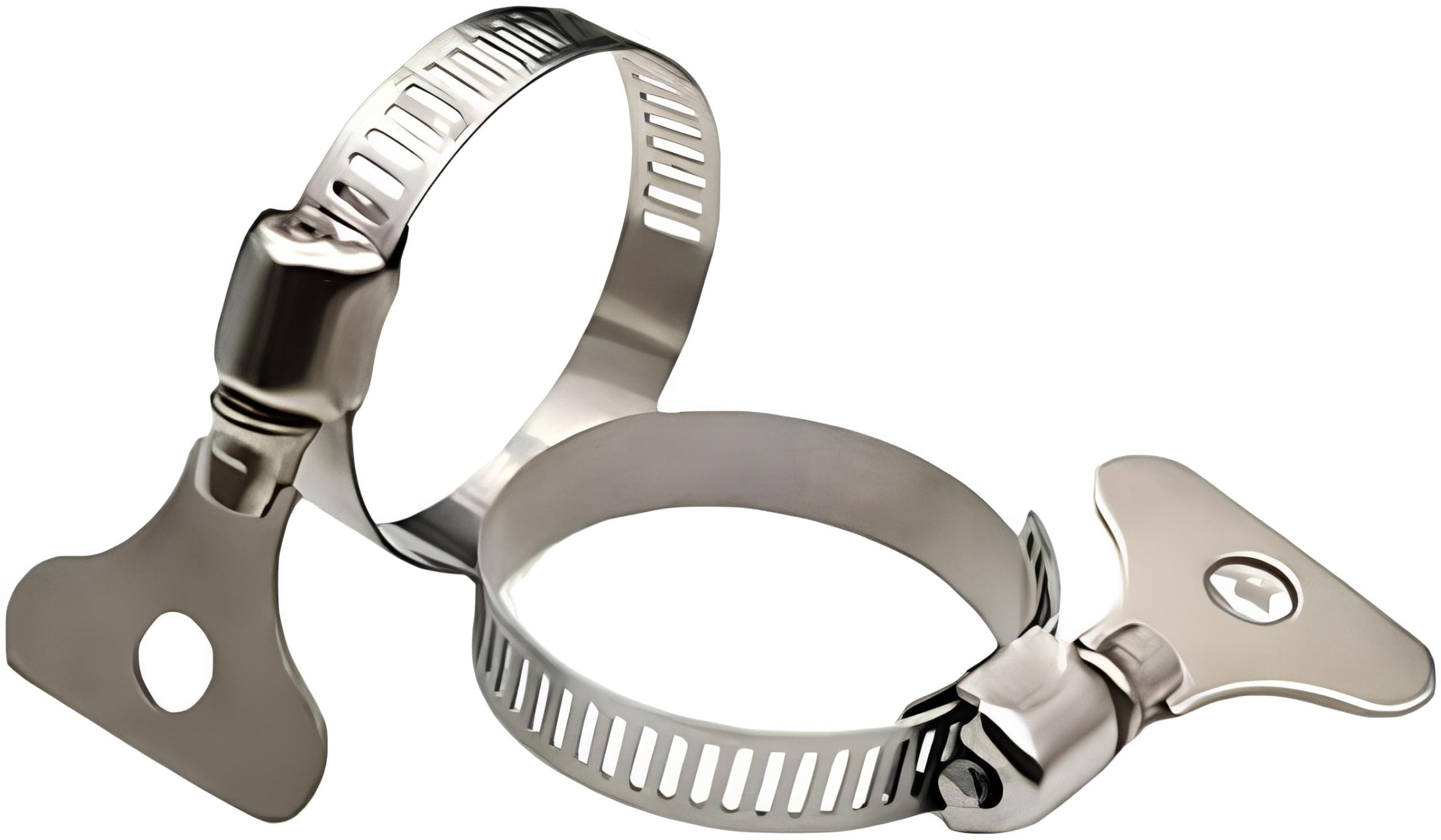 LonESA 10-Pack 304 Stainless Steel Hose Clamps, 18-32mm (11/16"-1 1/4") Adjustable, Thumb Screw Key-Type Design for Plumbing, Automotive, Marine, HVAC