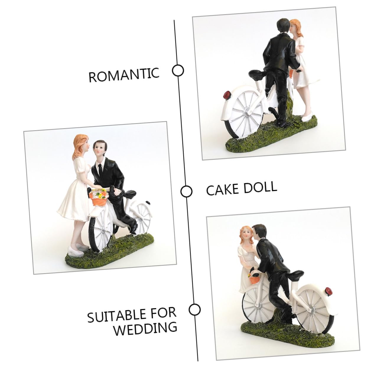 PRETYZOOM 3St Kuchenpuppe hochzeitsfiguren wedding Hochzeitsgeschenkidee wedding favours Hochzeitstorte Topper figur braut und bräutigam Hochzeitsdekoration aus Harz zartes Kuchendekor