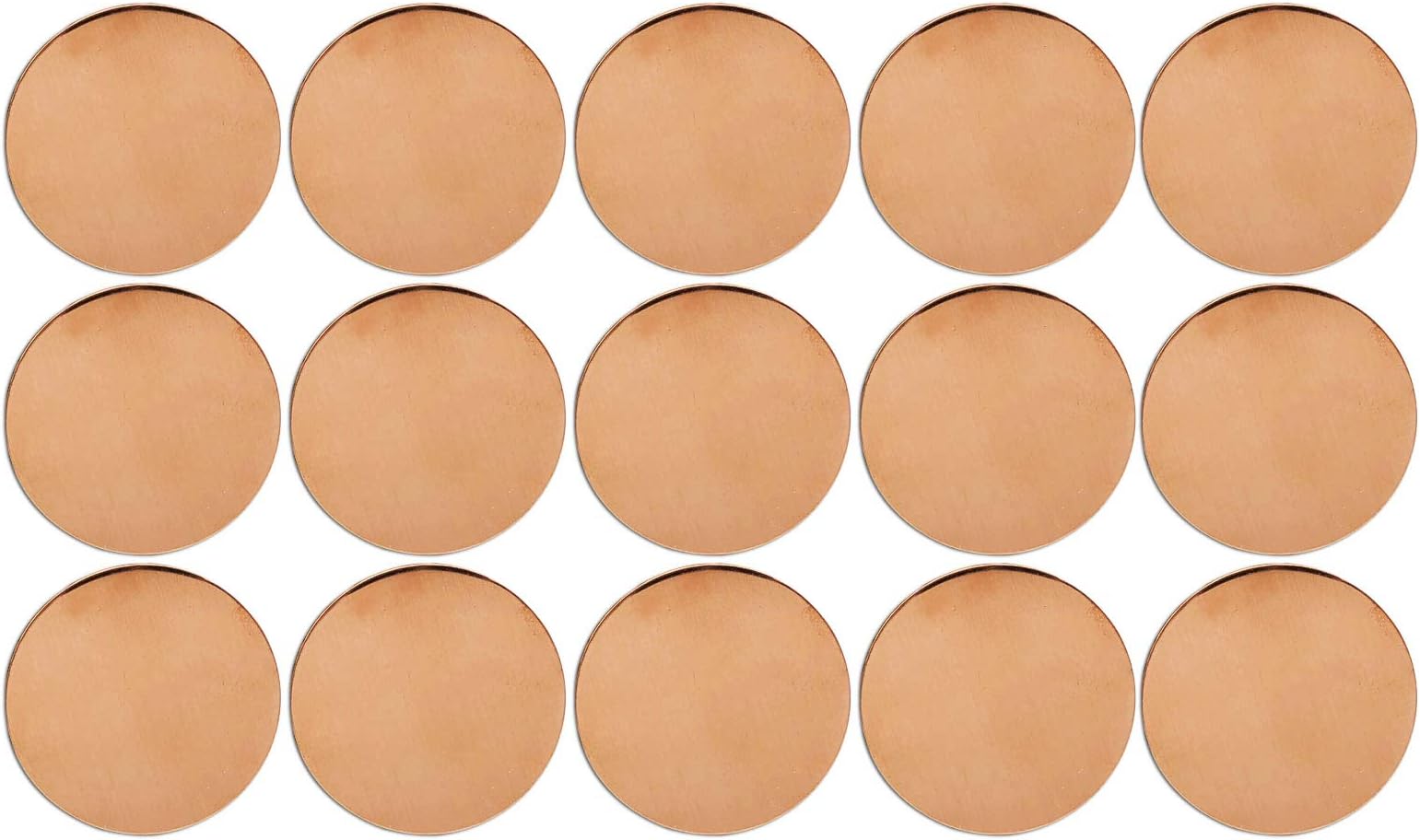 Copperlab 1-5/8 Inch Round Circle Disc Copper - Metal Stamping Blank Engraving Tag - 16 Oz Copper - 15 Blanks