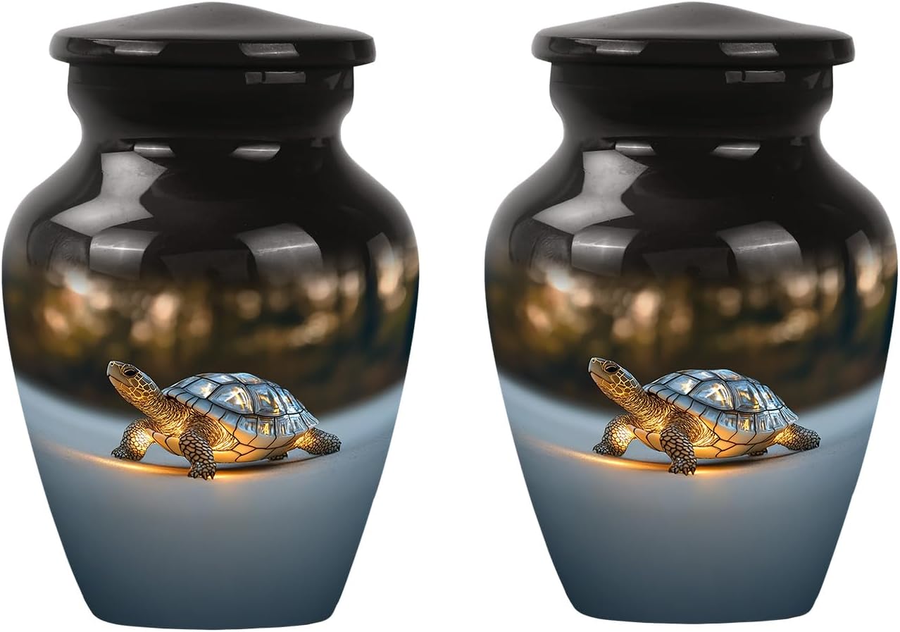 Turtle Haven Urn - Small Urns for Human Ashes Keepsake - Urn for Ashes for Women - Cremation Urns for Human Ashes - Urns for Human Ashes Adult Man - Mini Urns for Human Ashes - Funeral Urns 3 Inch
