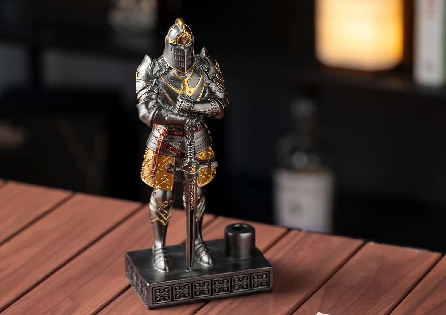 King's Guard Knight Pen Stand Statue Office Pen Stand Desk Organizer for Men Top Collection as Gift 9.45 Inches (Iron)