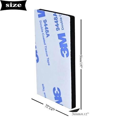 Miniatura 2 de Almohadillas adhesivas de doble cara resistentes, 100 piezas, espuma precortada de 0.1 pulgadas de grosor, fuertes, negras, superadhesivas,