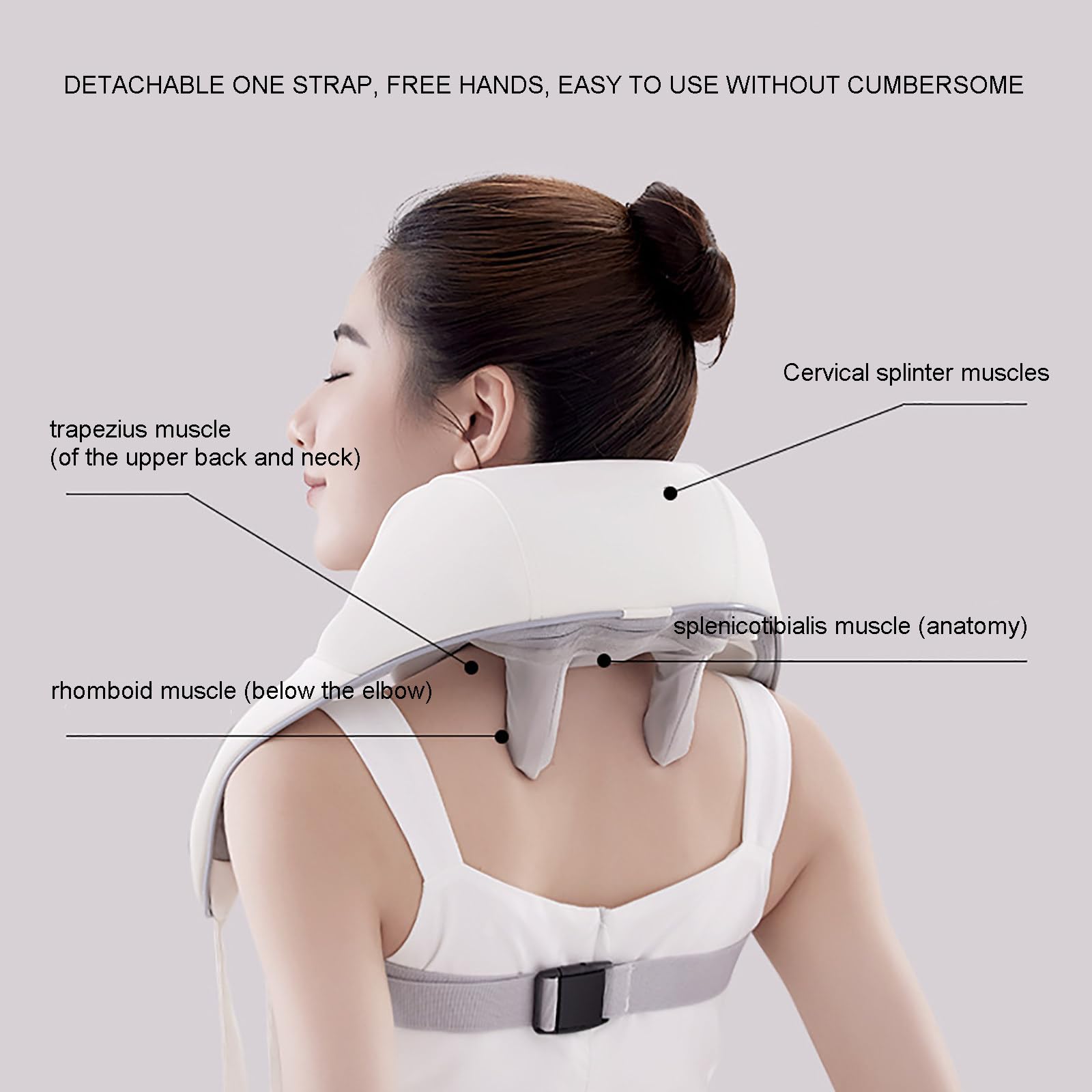 Tiuyilwr Mini masajeador Cervical con 45℃ de Calor y 6 Cabezales de Masaje, masajeador inalámbrico Recargable para Cuello, Espalda, Hombros, piernas y Abdomen