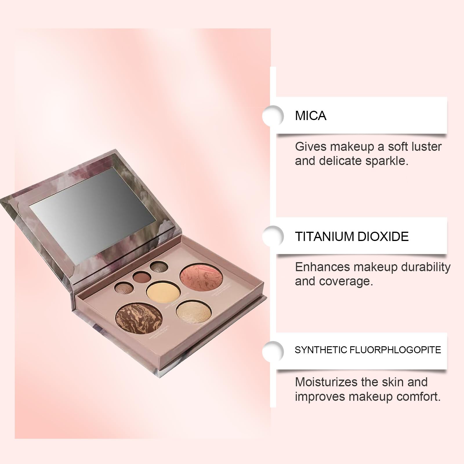 Paleta makijażu All in One z pieczonym fundamentem i wycofaną szczoteczką Kabuki, Subtle Beauty Makeup Stack dla dojrzałej skóry, Paleta cieni do oczu, Zestaw All-in-One z neutralnymi (8 pudełek)
