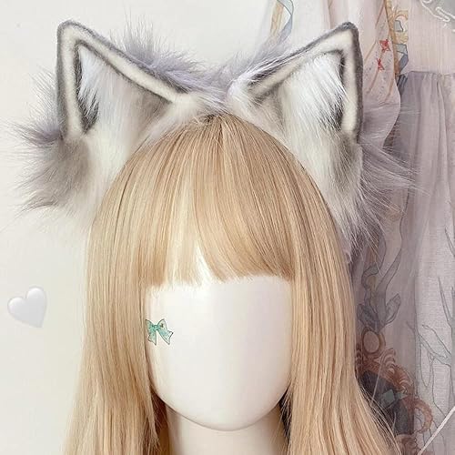 Miniatura 2 de KYC Orejas de animales Kawaii de peluche con orejas de gato para el cabello, tocado para Halloween o cosplay