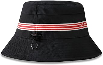 J.Lindeberg Mens Denver Stripe Stretch Fabric Golf Bucket Hat
