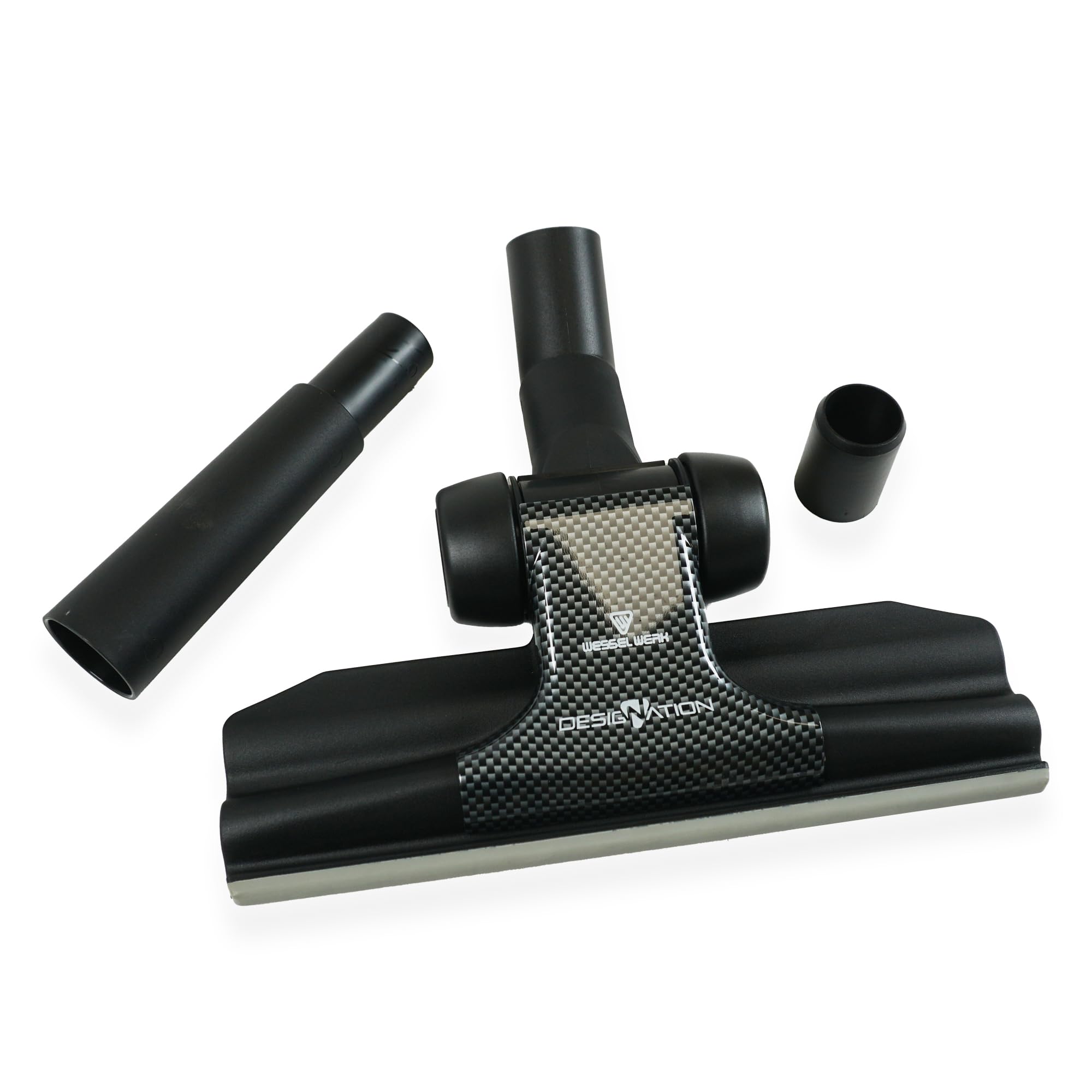 Cepillo combinado plano universal RD285 (Wessel Werk) – 4 ruedas – para aspiradoras de tubos de diámetro 32 a 38 mm – Ancho: 28,5 cm – Compatible con Karcher, Rowenta, Miele...