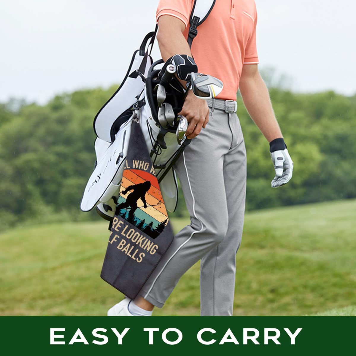 Not All Who Wander are Lost Polyester and Cotton Printed Golf Towel, Funny Golf Accessories for Men Women, Golf-Gifts for GolfFan Dad Grandpa, Golfs Lover Retirement Birthday Gifts - Image 5