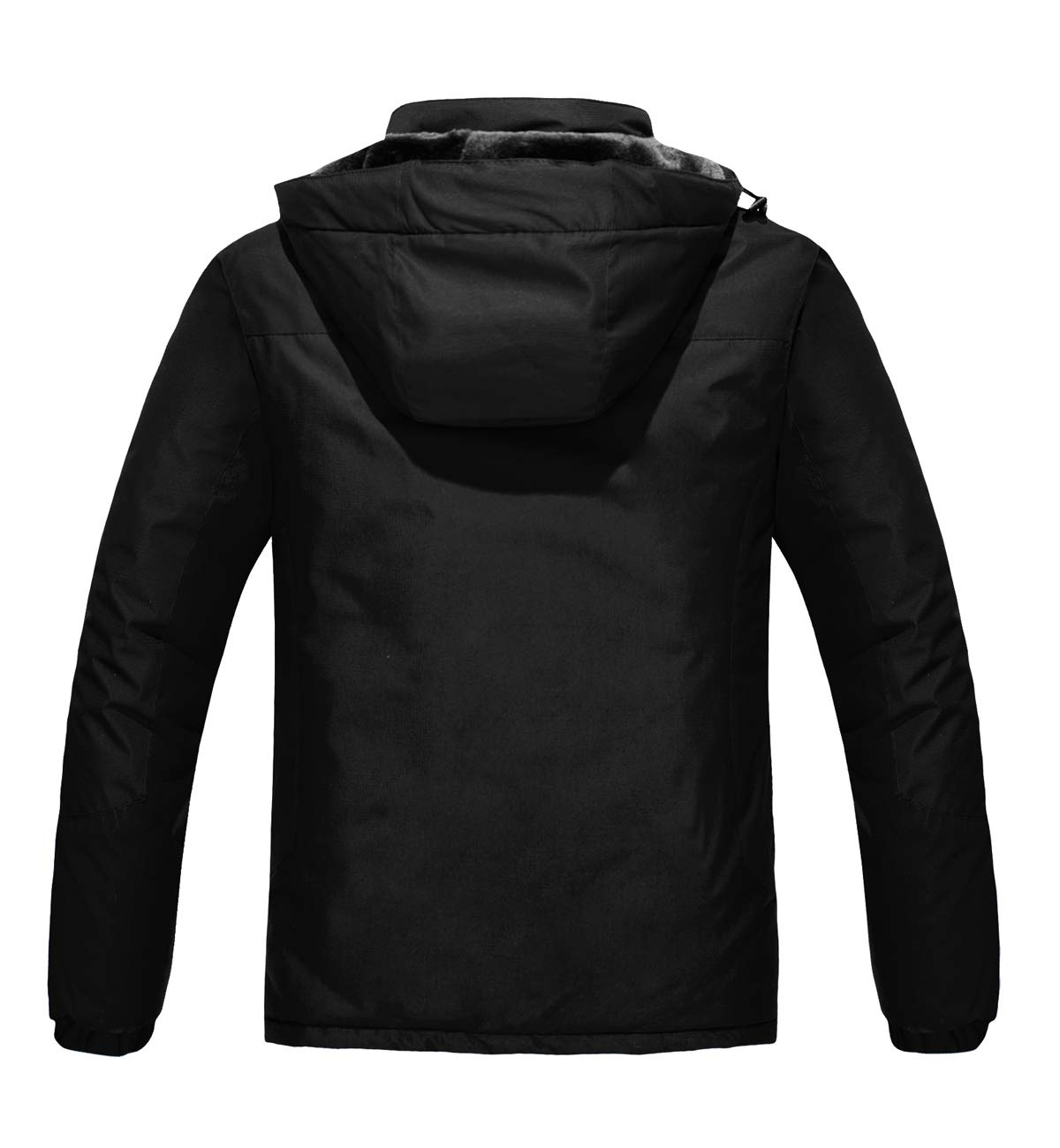 TACVASEN Men's Skiing Jacket Windproof Winter Snowboard Coat Waterproof Raincoat Zip Up Black, XL