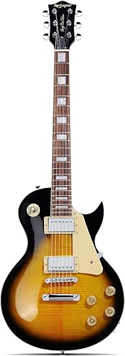 Leo Jaymz Guitarra eléctrica serie SC - Cuerpo de caoba, diapasón de laurel, humbuckers duales, puente Tune-O-Matic, cuello C, afinadores 18:1