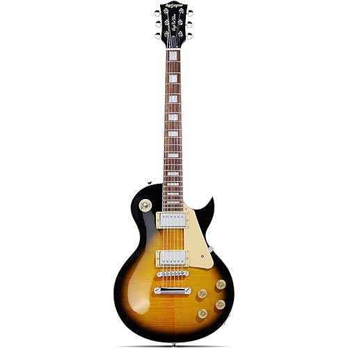 Leo Jaymz SC Series Electric Guitar – Mahogany Body, Laurel Fingerboard, Dual Humbuckers, Tune-O-Matic Bridge, C Neck, 18:1 Tuners (Sunburst)