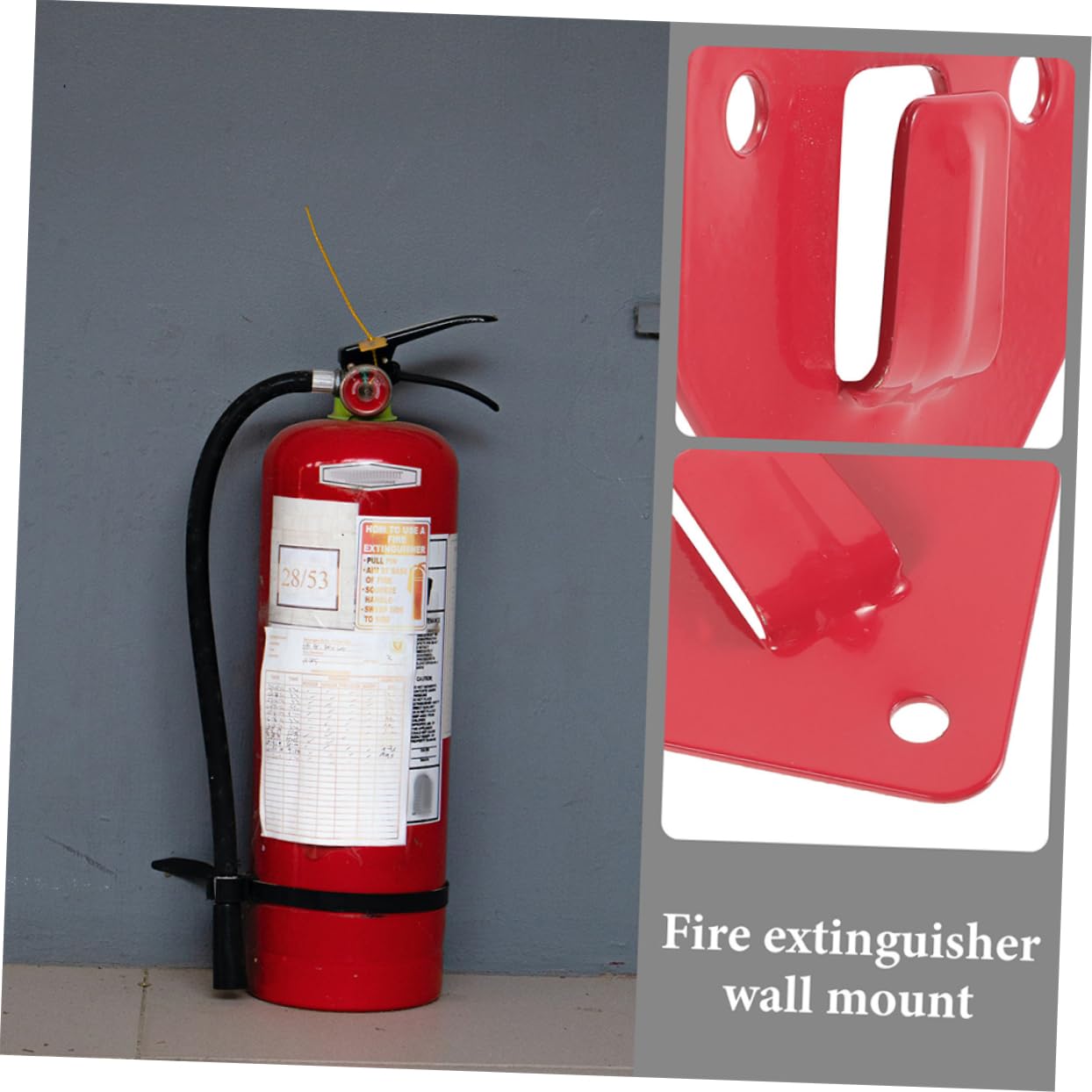 UKCOCO 48piezas Soporte De Montaje Para Extintores De Incendios Gancho De Pared Resistente De Soporte Para Fijación Segura y Ahorro De Espacio Oficinas y Hogares