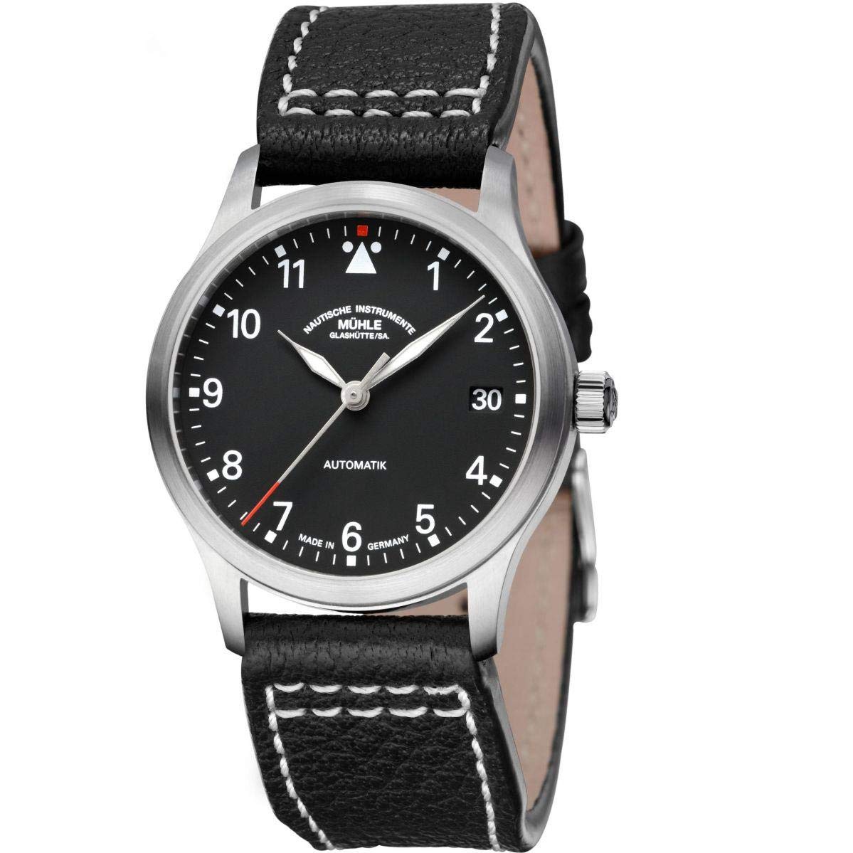 Muhle Glashutte Terrasport III Womens Automatic Pilot Watch - 34mm Black Face with Luminous Hands, D