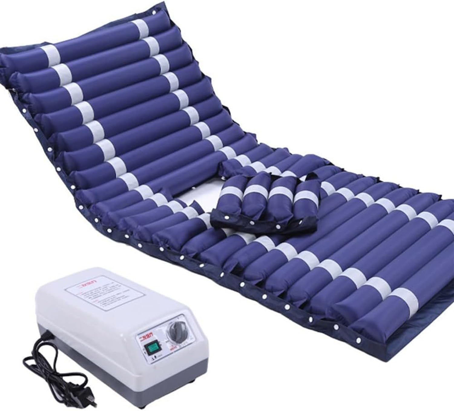 Colchón Antiescaras Con Agujero Para Inodoro,Colchon Antiescaras De Presión Alterna Con Bomba,Colchones Antiescaras De Aire Para Cama De Enfermería Profesional,Patas Flexibles,Impermeable A,195×90cm