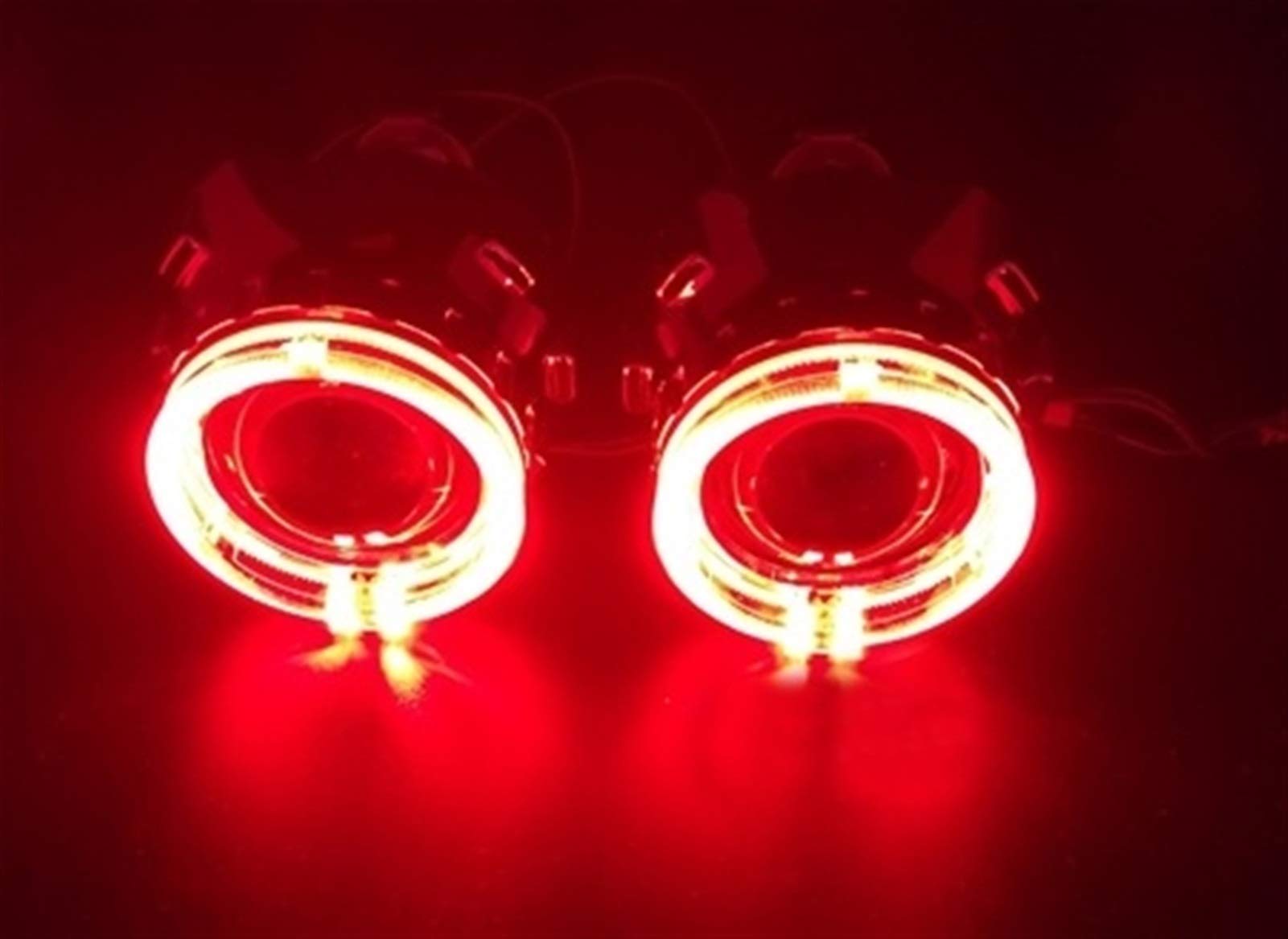 Angel Eyes Luce Auto,Halo Headlight 2,5 pollici Bi Xenon Proiettore Lente con DRL LED Angel Eyes Shrots Automobile Assembly Kit Uso adatto per il modello di automobile Kit Uso adatto per H1 H4 H7 Xeno