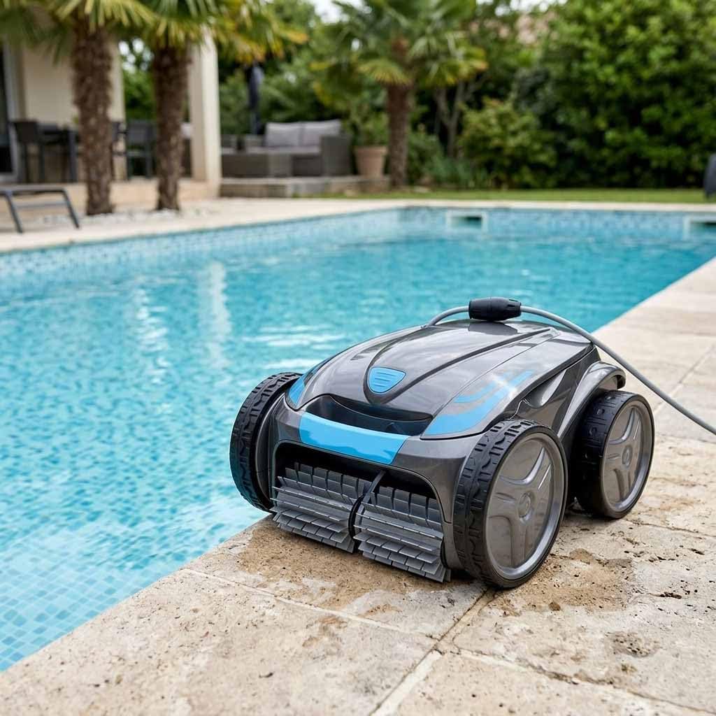 Suinga Limpiafondos Automático para Piscinas | Limpieza de Fondo y Paredes | Aspiración de Residuos con Depósito 5 L | Para Piscinas Enterradas y Elevadas Hasta 12 x 6 m