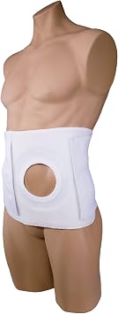 OTC Ostomy Abdominal Binder, Stoma Support, Hernia Colostomy, 9" Belt, 4" Opening Pad, Large