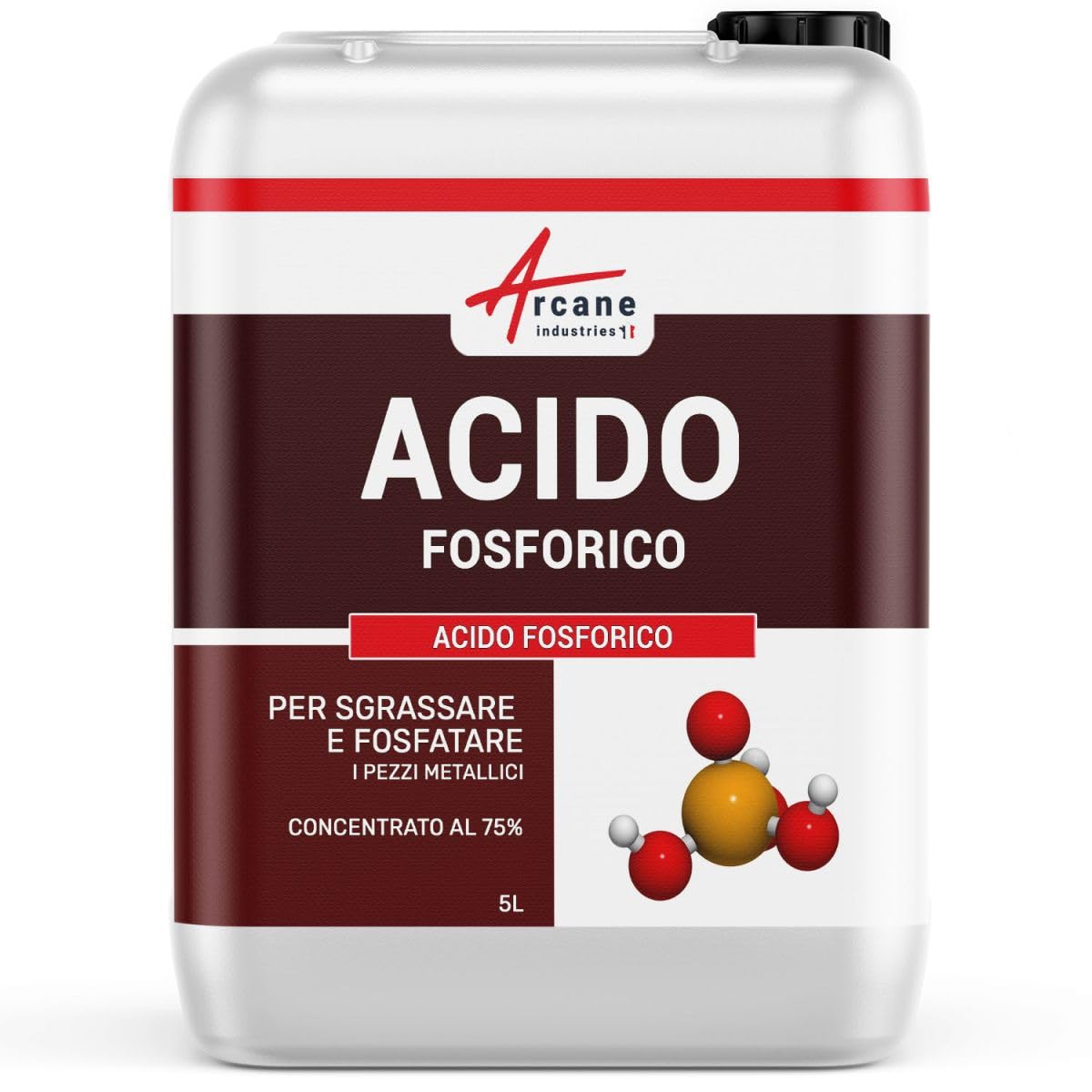 Acido fosforico per disossidare e fosfatare pezzi metallici - 5 L - ARCANE INDUSTRIES