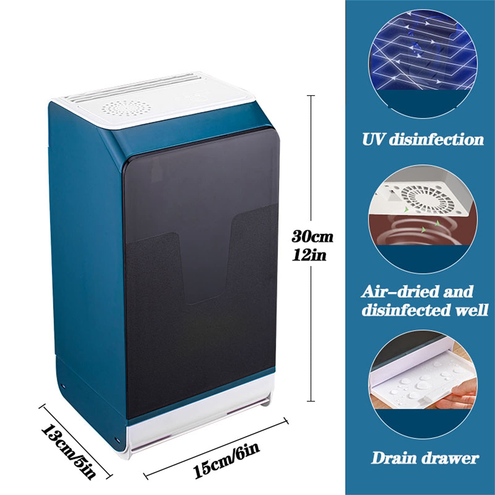 CGF- Portacuchillos sin Cuchillos, máquina de Palillos de Tenedor de desinfección, irradiación Ultravioleta UV, Secado con Aire Caliente, Ahorro de Espacio Seguro, Desmontable para una fácil Limpieza