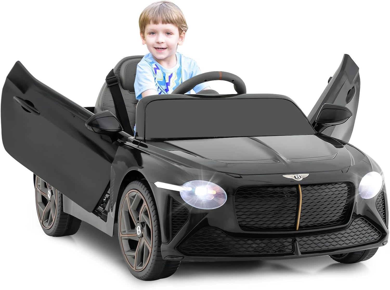 GOPLUS Bentley Coche eléctrico para niños de 12 V con mando a distancia, luces LED, puertas de tijera, bocina y música, 3 velocidades, vehículo eléctrico para niños a partir de 3 años (negro) GOPLUS Bentley Coche eléctrico para niños de 12 V con mando a distancia, luces LED, puertas de tijera, bocina y música, 3 velocidades, vehículo eléctrico para niños a partir de 3 años (negro)