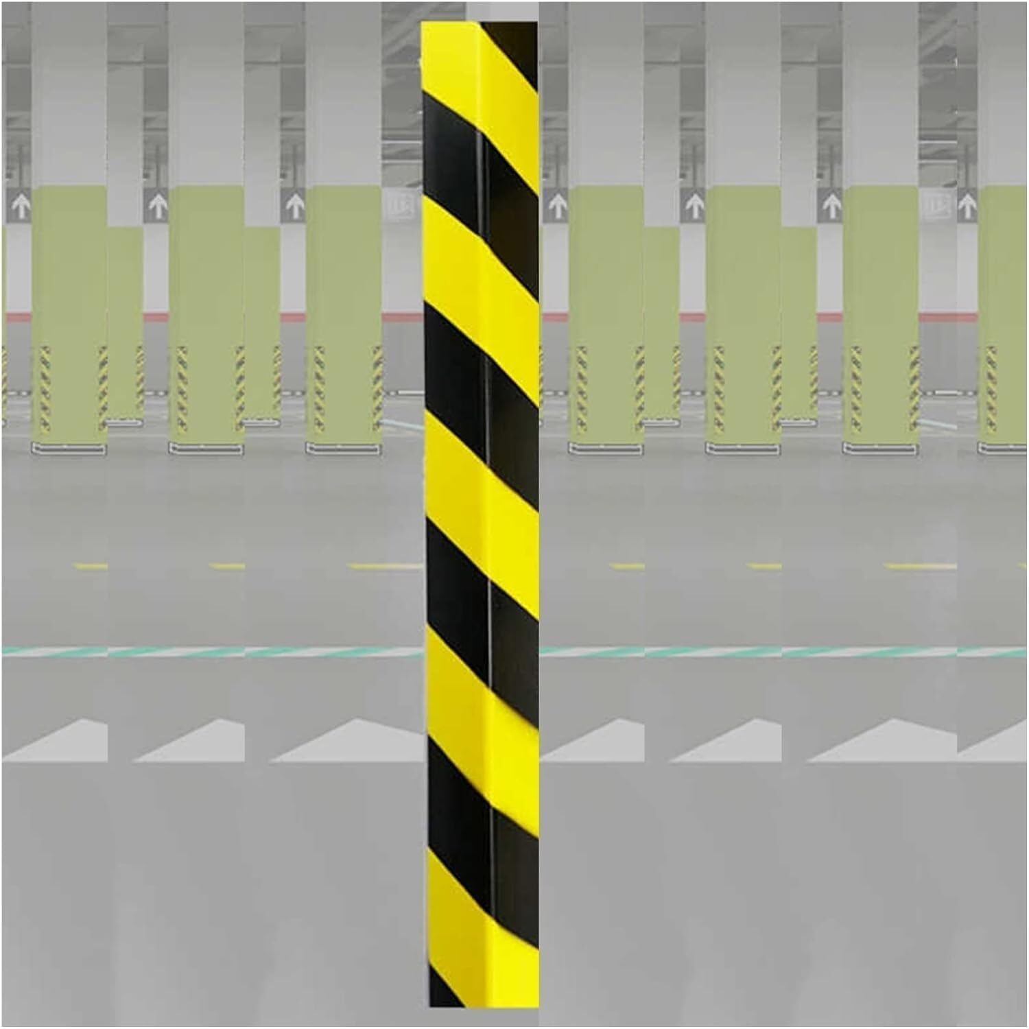 MYUYEE Garage Wall Protector Garage Wall Corner Guards, Parking Lot Workshop Warehouse Corner Guards, Parking Lot Wall Corner Guards For Parking Garages (Black+Yellow 10Pcs)