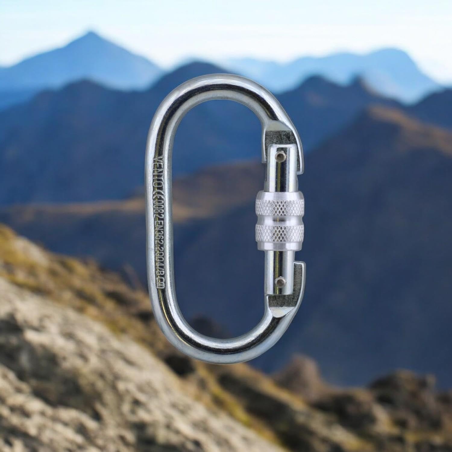 5 ADET Oval Karabina Kilitli 10 mm Kanca Paslanmaz Çelik Kilit Tırmanma Kamp Ekipman Tırmanış Askı