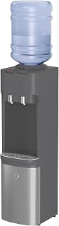 GE Top-Loading Hot and Cold Water Dispenser | 5 Gallon Water Cooler for Home or Office | 2 Temperature Settings | Taller 13" Dispenser Height | Freestanding with LED Night Light| Charcoal