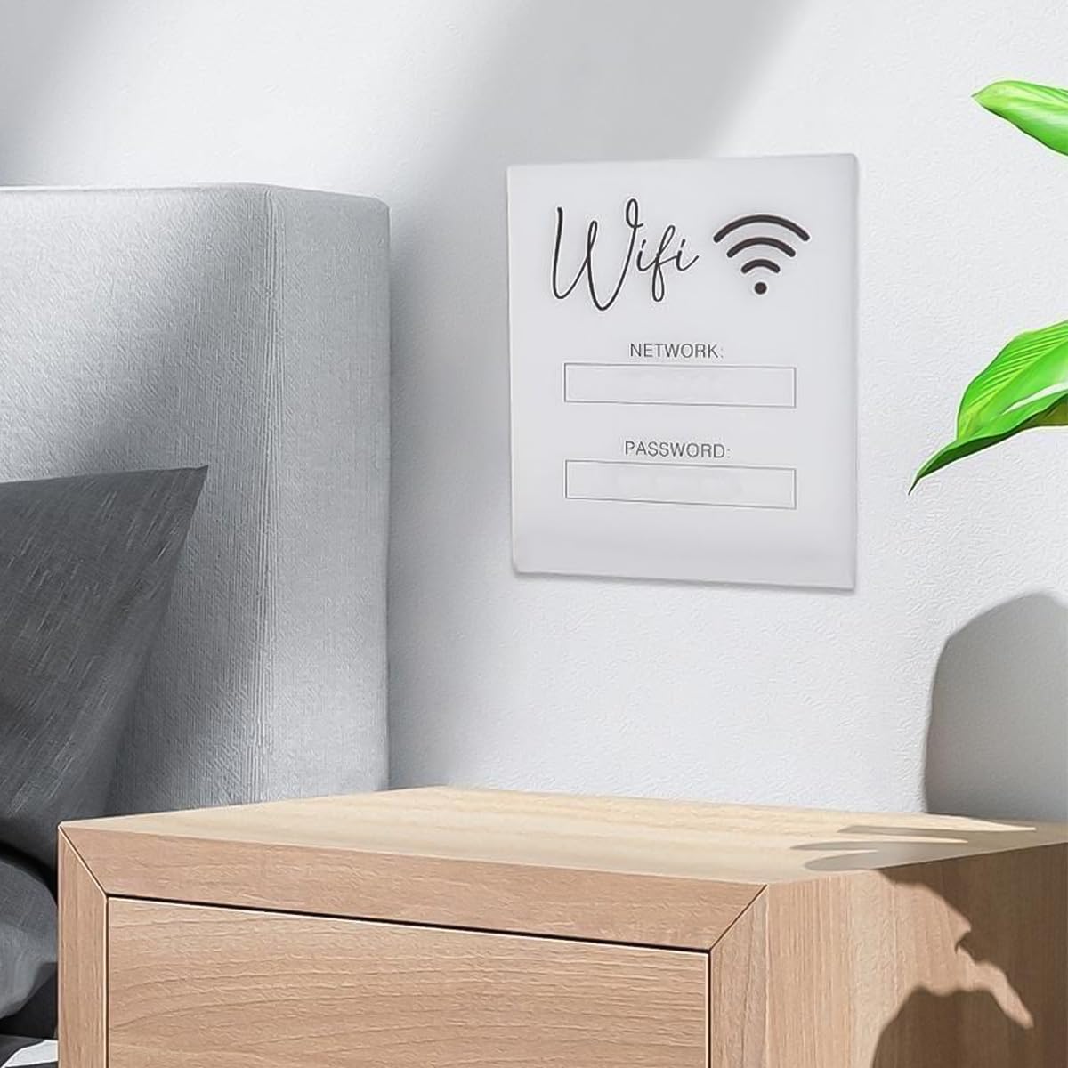 Pizarra De Acrílico Blanco Con Contraseña WiFi, Señal WiFi Estilo Pizarra