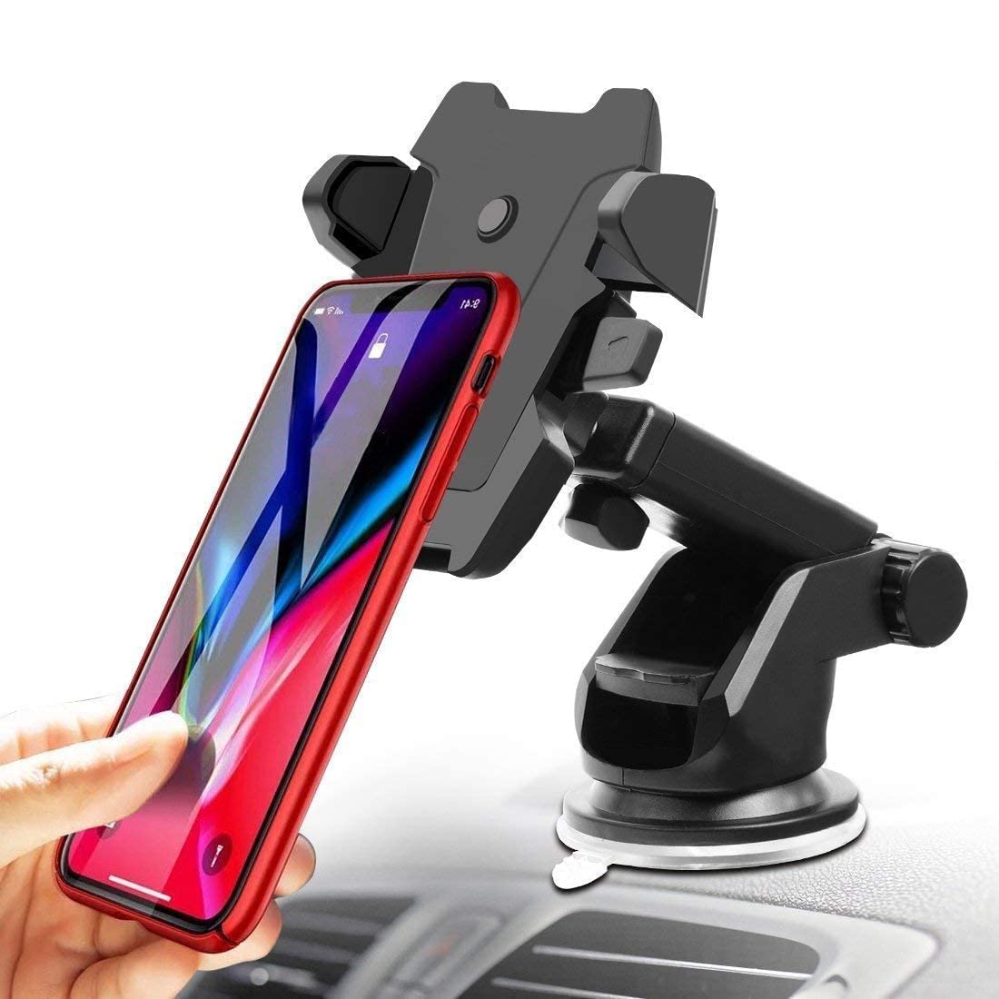 Universal Silicone Sucker Long Neck Car Mobile Phone Holder Mount Stand Ultimate Reusable Suction Cup with 360 Degree Rotation for Car Windshield Dashboard - (Black) (B0B6RGLNGD) Amazon Price History, Amazon Price Tracker