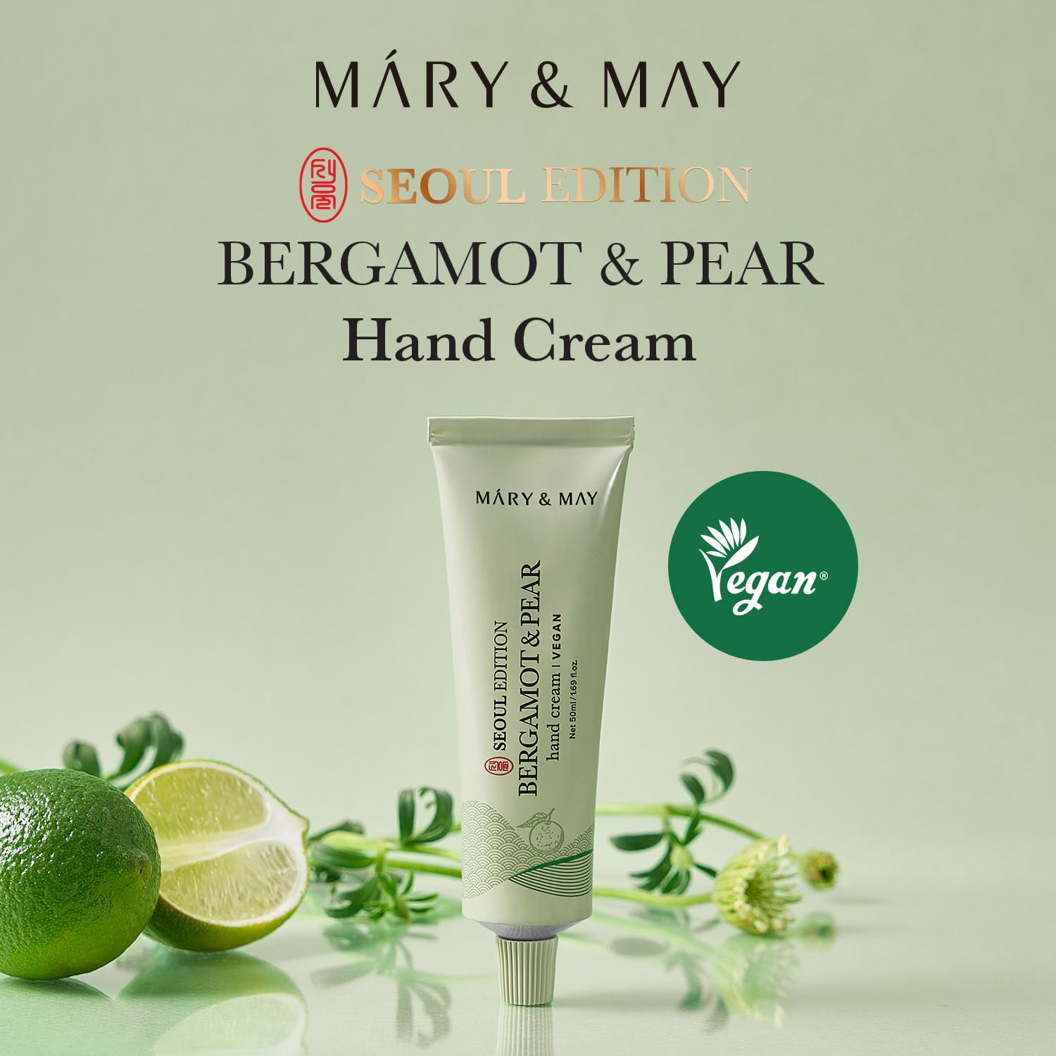 Mary&May SEOUL EDITION Bergamot & Pear Refreshing Hand Cream, Korean Moisturizing Vegan Hand Moisturizer - Image 2
