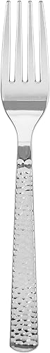 Miniatura 2 de Party Bargains Tenedores desechables de la colección Pebble, 64 unidades, color plateado, cubiertos de plástico resistente, excelentes para bodas,