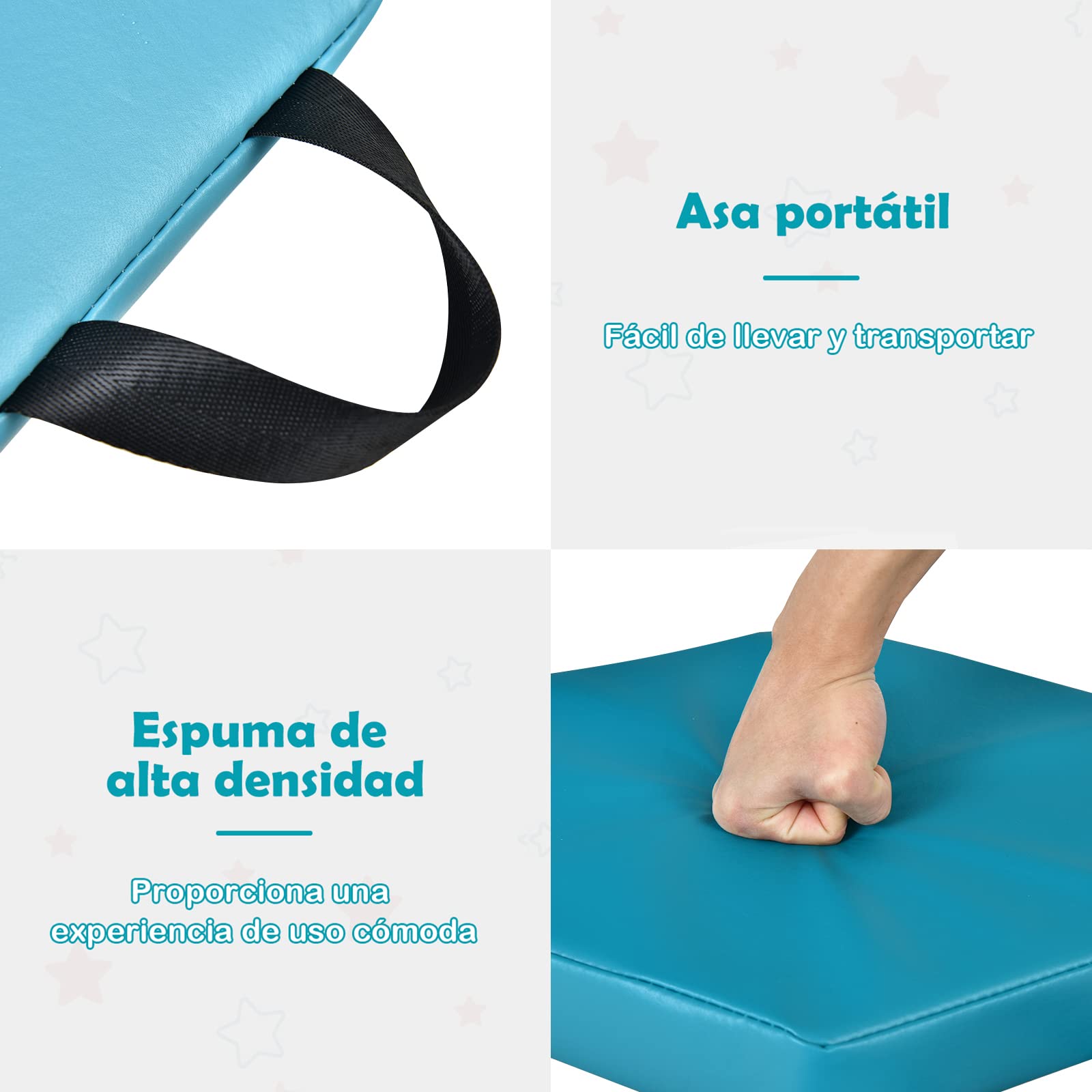 COSTWAY 6 Cojines del Suelo Hexagonales para Niños, Cojines Blandos para Niños, Mullido en Espuma de 5 cm, Asientos Portátiles y Flexibles para Guardería Jardín de Infancia Clase, 38 x 34 cm (Morandi)