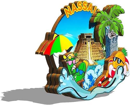 Miniatura 2 de Imán de nevera con imán de Nassau de Bahamas, monumentos en 3D de madera, recuerdos coleccionables, decoración hecha a mano -717