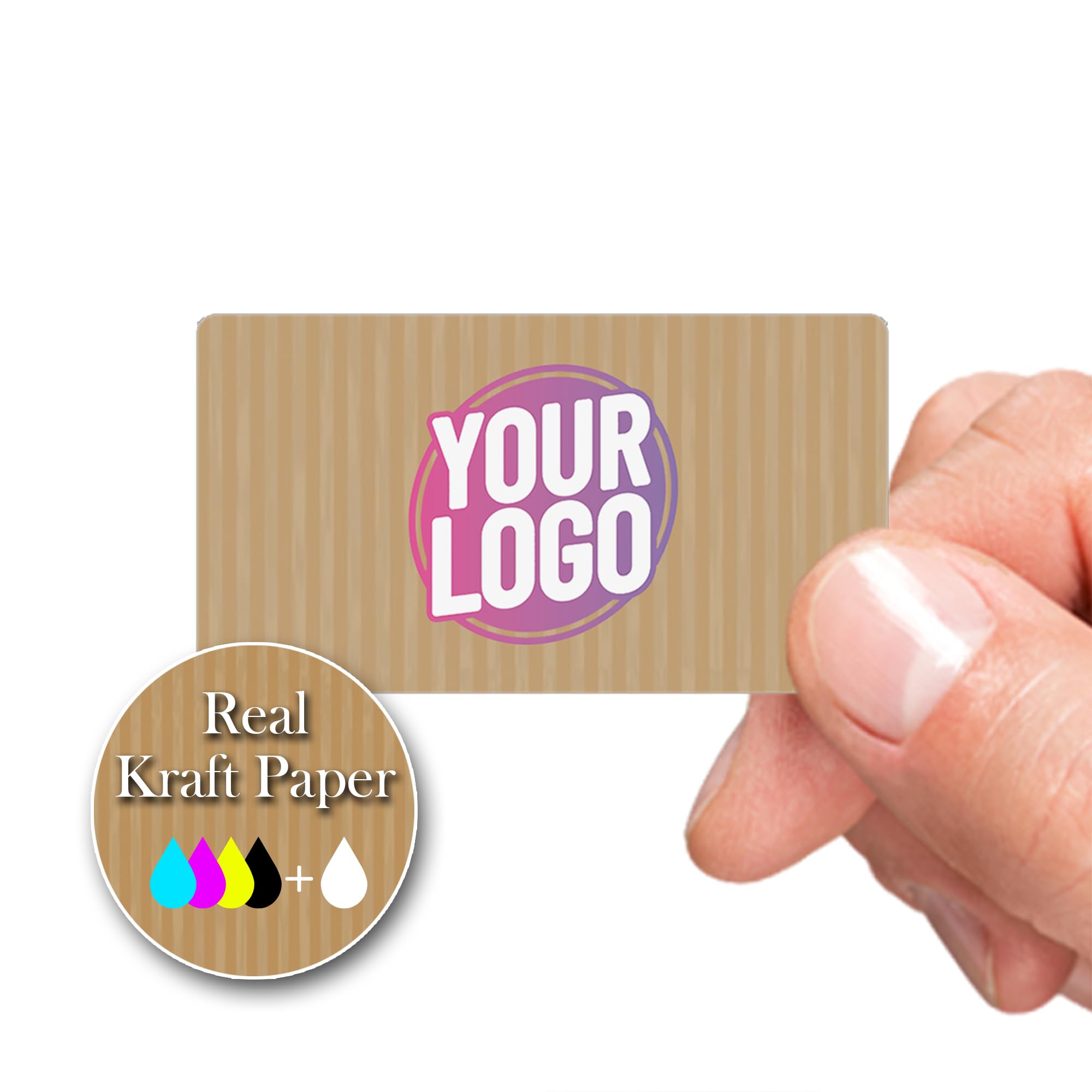 Personalised 64mm x 34mm Kraft Rectangle Stickers - Custom Business Logo Labels - Label - Company Branding Sticker - Packaging - Thank You Seals (Kraft (Brown), 48 Labels (2 Sheets))