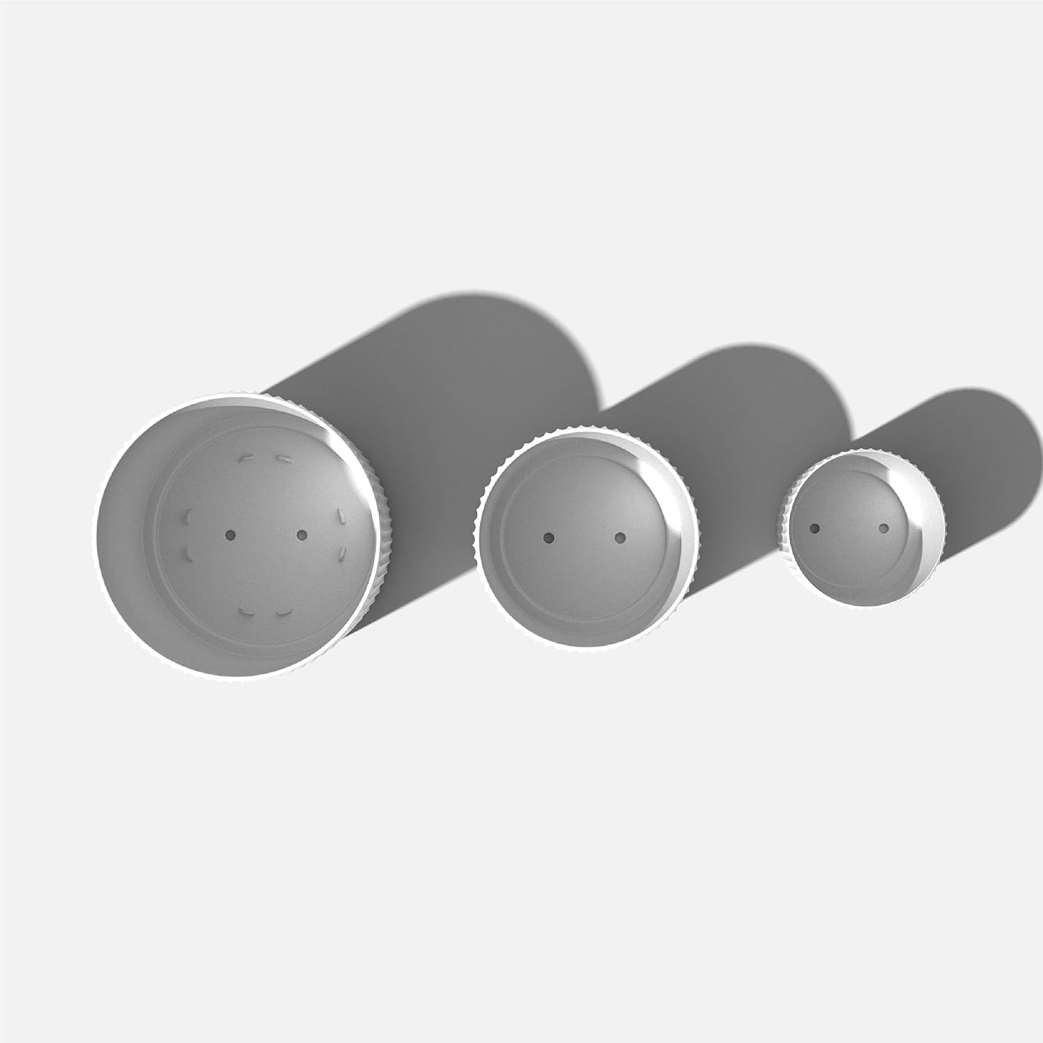 Veradek Demi Round White Plastic Planter Bundle (12 in. 16 in. 20 in.) DMV-BUN-W