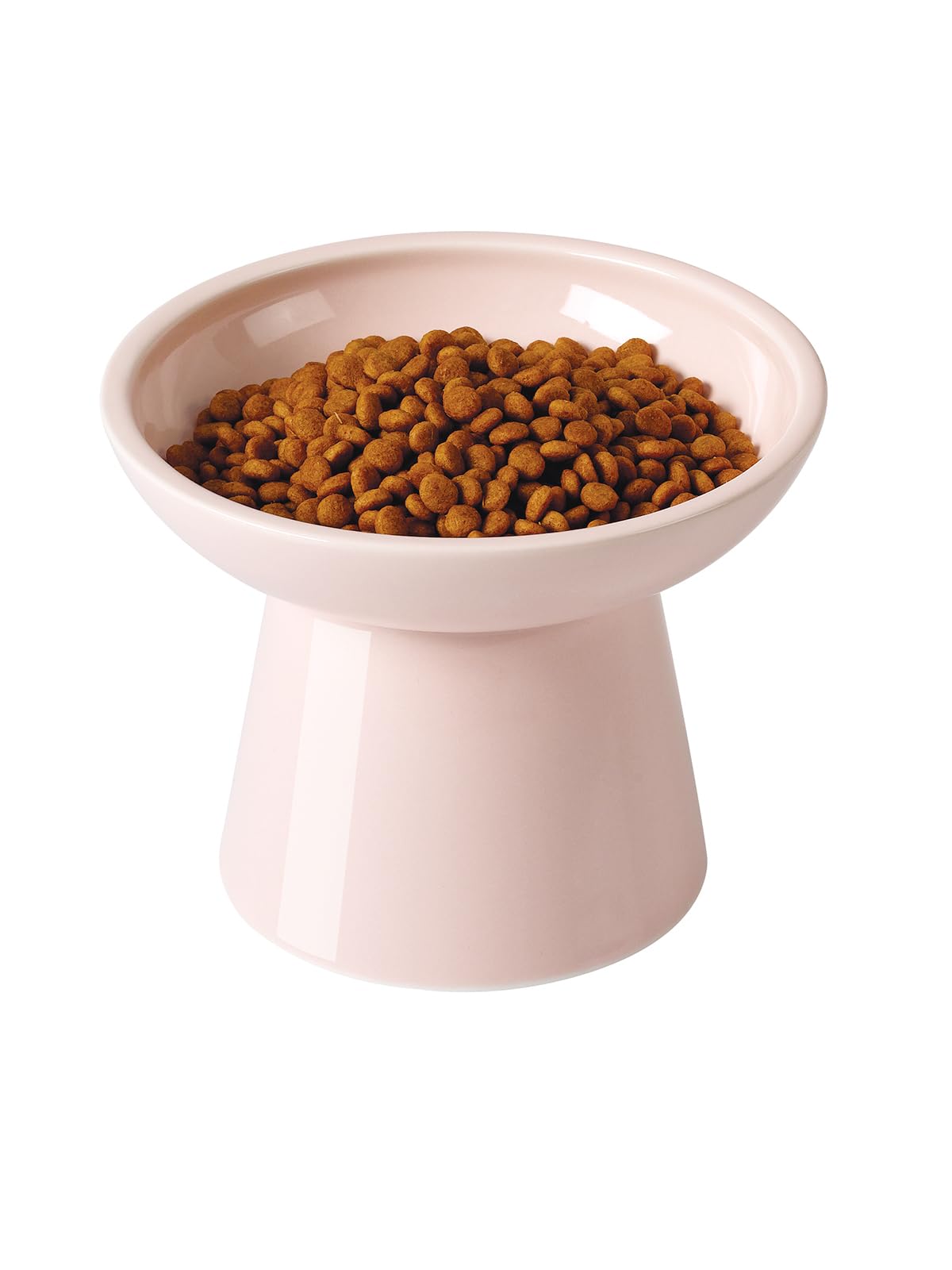 LoeJan Elevated Cat Food and Water Bowls Set, Extra Wide and Raised Ceramic Feeder, Anti-Vomit Whisker-Free Pressure Feeding Bowl for Kittens Adult Cats Small Dogs(Pink, Food Bowl) — image 1