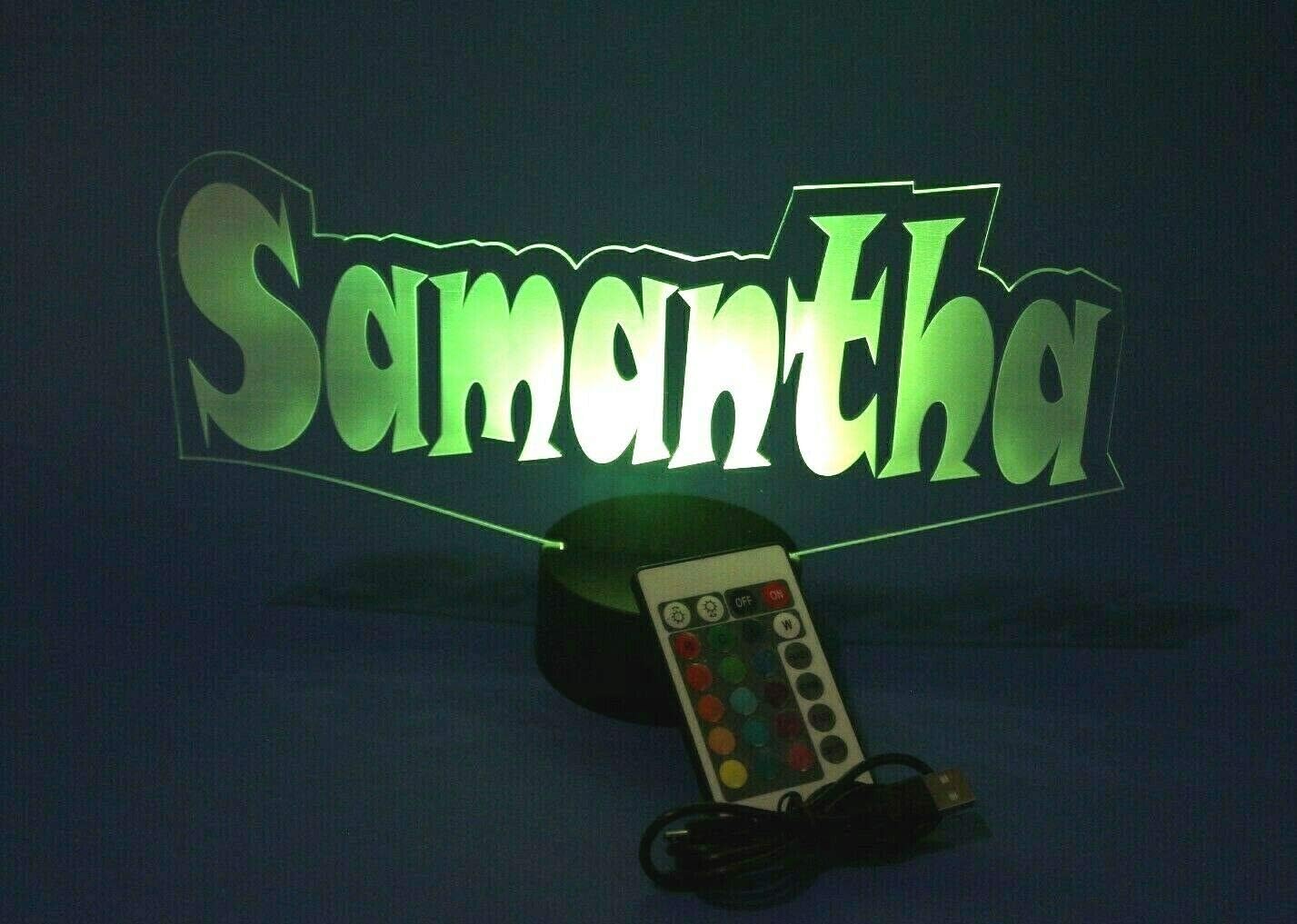 MIRROR MANIA Name Night Light Up Lamp Any Name Shape LED Personalized Create Your Own Name Custom Made Desk Table Lamp - It's Wow, with Remote 16 Colors Changing, Free Engraving, Great Gift