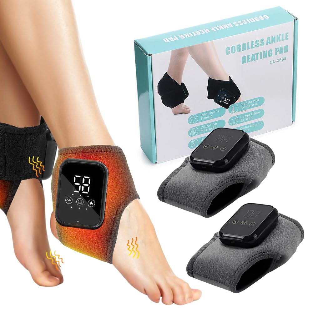 Massaggiatore per piedi elettrico 3 in 1, massaggiatore per piedi con 5 modalità di massaggio e 6 livelli di riscaldamento, portatile ricaricabile neuropatia (grigio, 2 pezzi)
