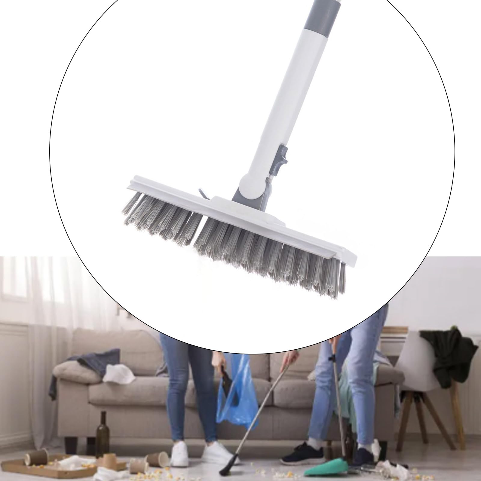 Herramienta de limpieza triangular para suelos de azulejos, cepillo multisuperficie y limpiaparabrisas para baño y ducha, herramienta de limpieza eficiente para un brillo sin rayas