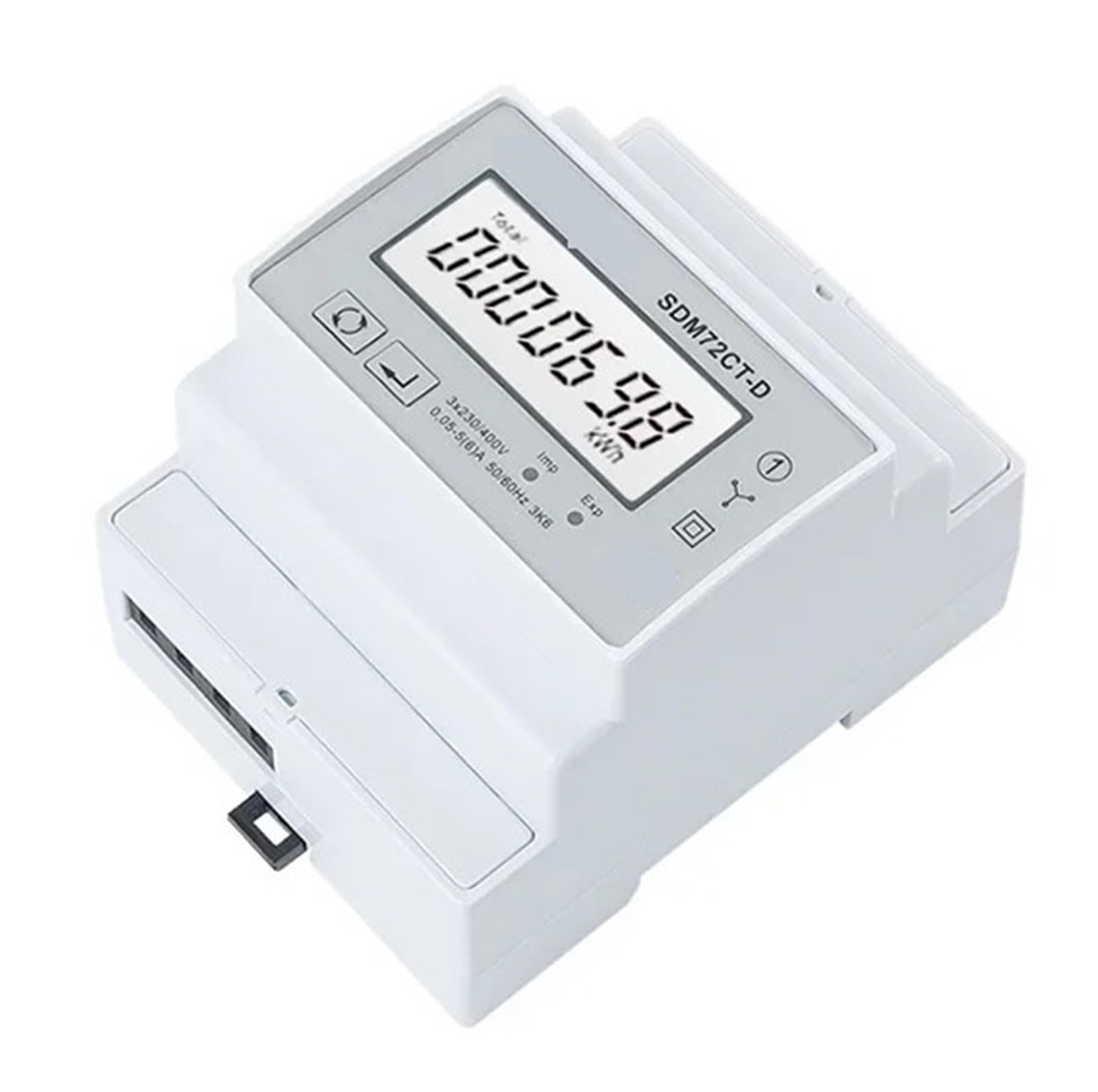 Compteur d'énergie SDM72CT-D triphasé à quatre fils, Rail Din 1A/5A CT connecté