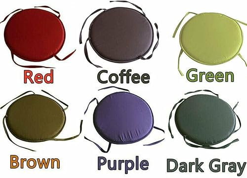 Miniatura 7 de Juego de 4 cojines redondos para sillas bistró, cojines redondos para sillas de bistró, cojines para sillas de interior y exterior con lazos,