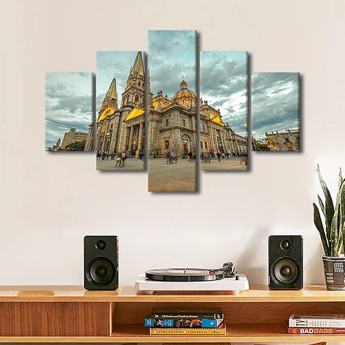 Vista 125 de TUMOVO 5 paneles de arte de pared de volcán en México, impresión sobre lienzo, paisajes naturales, cuadros para dormitorio, decoración del hogar